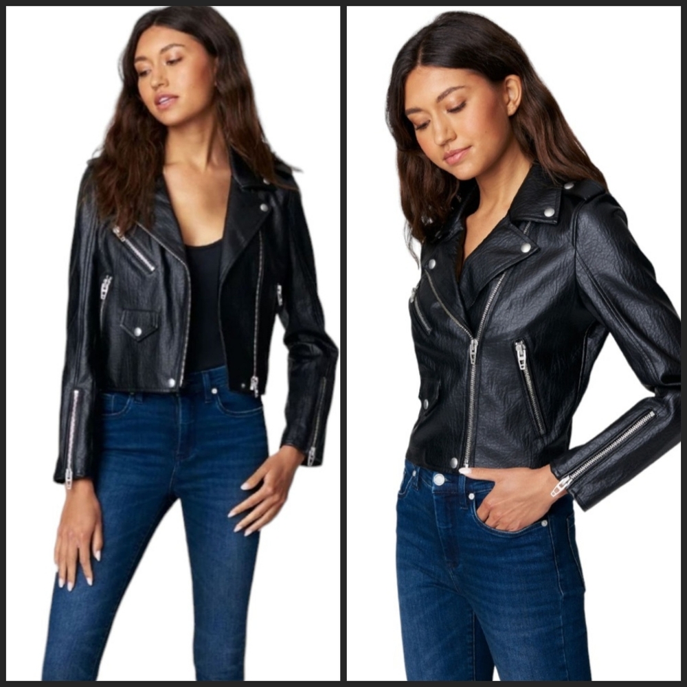 BLANKNYC Vegan Leather Jacket Womens Large Black Morning Gram Moto Jacket